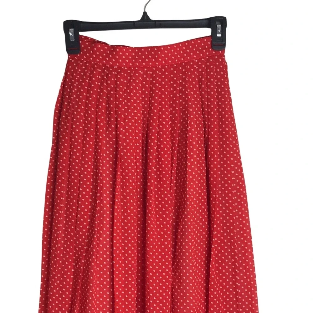 JH Collectibles Women's‎ Pleated A-Line Skirt Red Polka Dot Size 4
